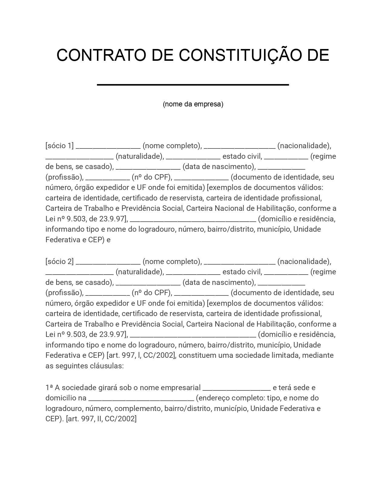 Modelo De Contrato De Serviços MEI 2025 Sebrae/PR